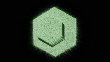 Green Fine Powder in Hexagonal Design with Shadows