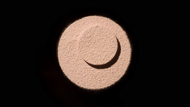 Beige Sifted Powder in Circular Shape with Shadows