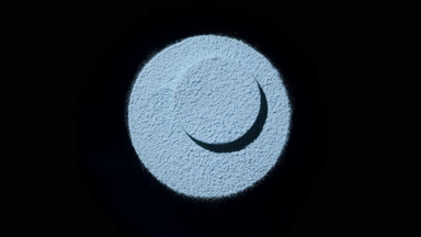 Dynamic Blue Powder Circle with Shadows on Black
