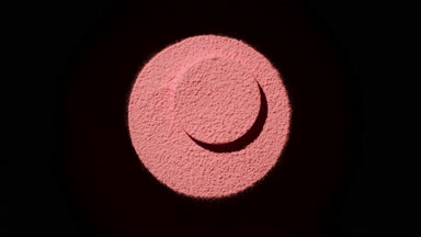 Red Sifted Powder in Circular Design for Ad Campaign