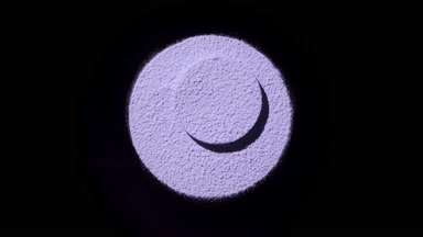 Violet Powder in Circular Shape with Fluid Shadows