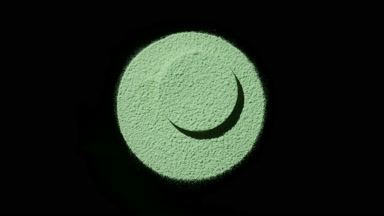 Green Sifted Powder in Circular Shape with Directional Shadows