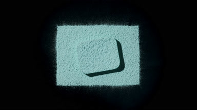 Cyan Powder Top Perspective with Deep Shadows on Black