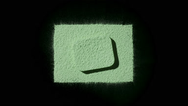 Top View of Green Powder with Shadows on Dark Background