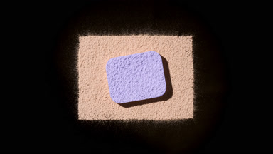 Beige and Blue Powder with Shadows in Top-Down View