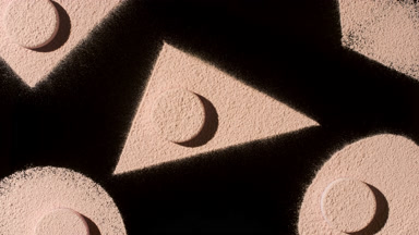 Beige Powder Artistry: Unique Forms and Shadows
