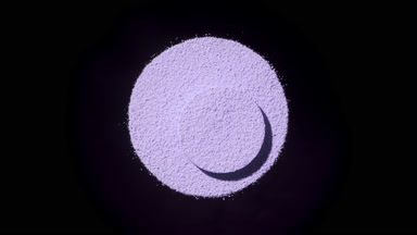 Violet Fine Powder: Dynamic Shapes and Shadows