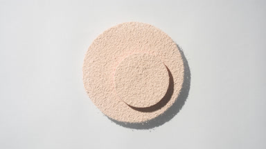 Geometric Beige Powder with Dynamic Shadows on Grey