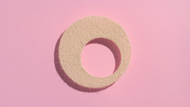 Beige Powder Shadows on Baby Pink for Marketing