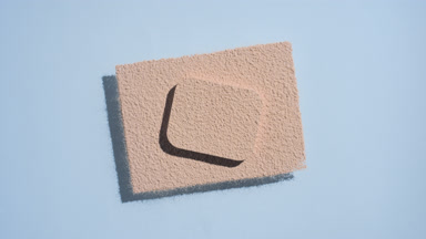 Dynamic Shadows of Beige Powder on Blue Rectangle