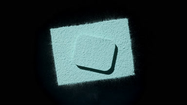 Cyan Powder Top-Down Shot: Geometric Shapes and Shadows