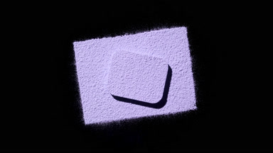 Violet Powder Sifting with Shadows on Black Base