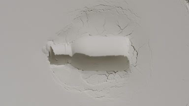 Changing Shadows on White Flattened Powder with Bottle Imprint