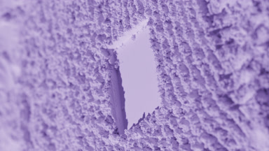 Violet Powder Surface with Evolving Shadows and Imprints