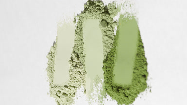 Macro Close-Up of Organized Pale Green Powder Streaks